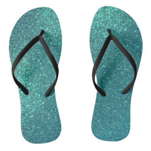 Tongs Mitter Chic Elegant Teal Blue Sparkly