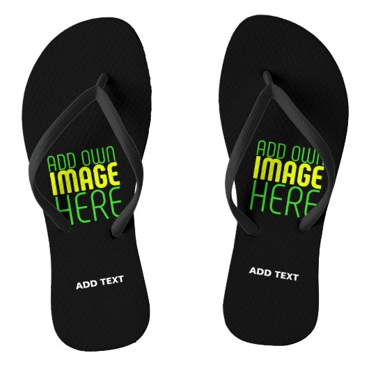 TONGS MODELE DE TEXTE D'IMAGE NOIRE SIMPLE ET MODIFIABLE (Semelle)