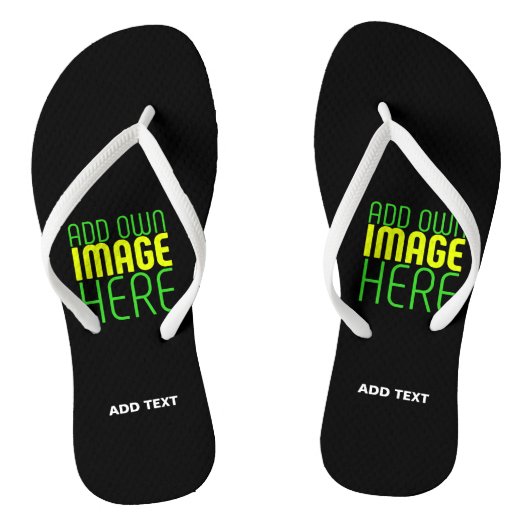 TONGS MODELE DE TEXTE D'IMAGE NOIRE SIMPLE ET MODIFIABLE (Semelle)