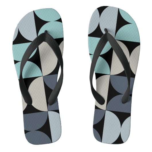 Tongs Moderne du milieu du siècle bleu vert et gris (Semelle)