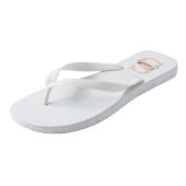 Tongs Moderne Elégant Personnalisé Monogramme rose initi (Incliné)