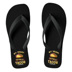 Tongs Mon Coeur Appartient Aux Tacos