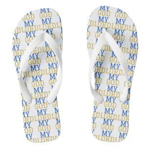 Tongs Mon Seigneur Mon Dieu Biblique Blanc Tout-En-Dessu