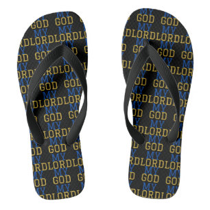 Tongs Mon Seigneur Mon Dieu Biblique Noir Tout-En-Dessus