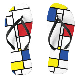 Tongs Mondrial Minimaliste Géométrique De Stijl Art Mode
