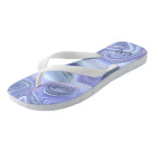 Tongs Monogram Blue Purple Argent Agate Marbre Swirl (Incliné)