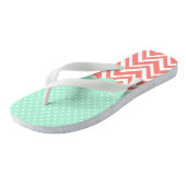 Tongs Monogram Coral Chevron avec Motif de point de la p (Incliné)