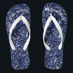 Tongs Monogram Marine Parties scintillant bleue Mère de<br><div class="desc">Un cadeau amusant pour la mère de la mariée et du marié. Quand ses pieds seront fatigués à la fin de la nuit,  elle en voudra ! Personnalisez-les !</div>