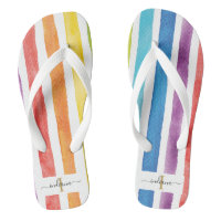 Monogramme Arc-en-ciel coloré rayures Été Paire Ét