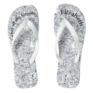 Tongs Monogramme Argent Glam Paillettes Belle-mère Marié