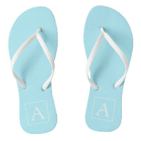Monogramme bleu ciel simple