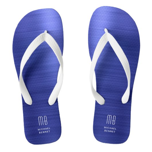 Tongs Monogramme Bleu Élégant (Semelle)