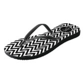 Tongs Monogramme Chevron noir et blanc (Incliné)