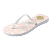 Tongs Monogramme clé rose et or grec (Incliné)