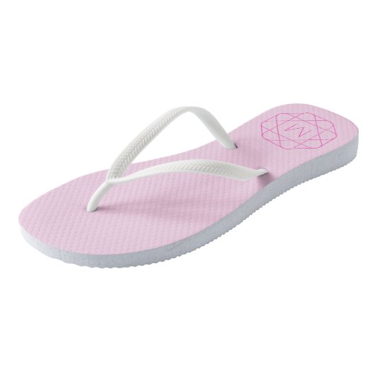 Tongs Monogramme cool, Style de logo de hanche | Rose & (Incliné)