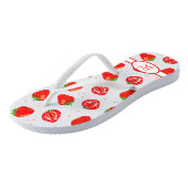 Tongs Monogramme de fraises d'été (Incliné)