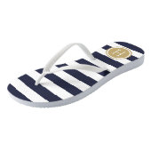 Tongs Monogramme de la Marine et de l'or Preppy (Incliné)