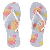 Tongs Monogramme de mandala aléatoire rose vif (Semelle)