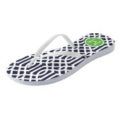 Tongs Monogramme de marine et de treillis vert (Incliné)