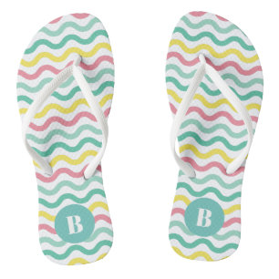 Tongs Monogramme de Motif clair et coloré