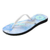 Tongs Monogramme de Parties scintillant en marbre bleu v (Incliné)
