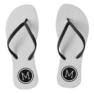 Tongs Monogramme de points minuscules gris et noirs