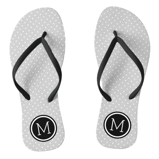 Tongs Monogramme de points minuscules gris et noirs (Semelle)