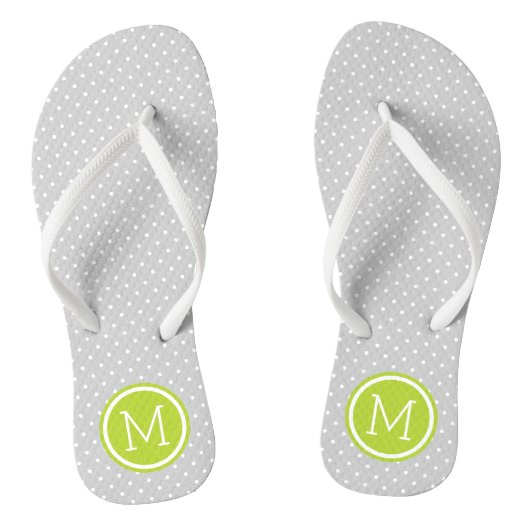 Tongs Monogramme de points minuscules gris et verts (Semelle)