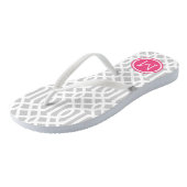 Tongs Monogramme de Trellis gris et rose (Incliné)