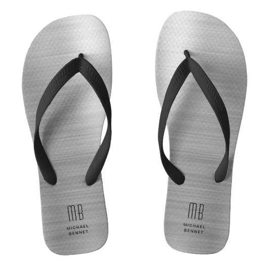 Tongs Monogramme Élégant Gris (Semelle)
