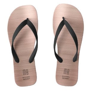 Tongs Monogramme élégant or rose