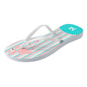 Tongs Monogramme en bande de Flamant rose rose (Incliné)