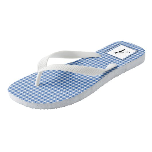 Tongs Monogramme En vichy bleu (Incliné)
