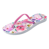 Tongs Monogramme Floral Peint Rose Violet (Incliné)