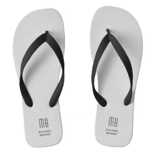 Tongs Monogramme gris moderne