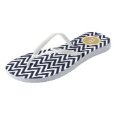 Tongs Monogramme Marine et Gold Chevron (Incliné)