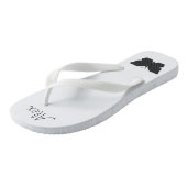 Tongs Monogramme minimaliste l Papillons noirs et blancs (Incliné)
