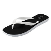 Tongs Monogramme Moderne Noir Et Blanc (Incliné)