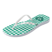 Tongs Monogramme Moderne Vérifications Vertes (Incliné)