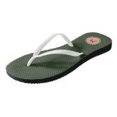 Tongs Monogramme personnalisé vert simple Hunter (Incliné)