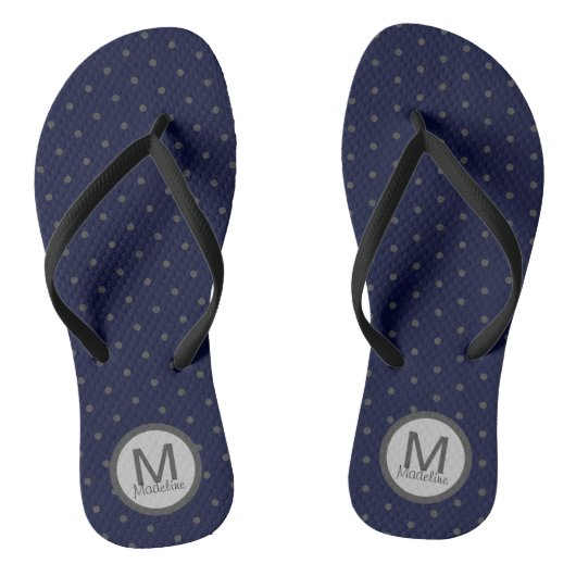Tongs Monogramme Pois gris bleu foncé (Semelle)