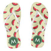 Tongs Monogramme rouge de pastèque d'été fruité (Semelle)
