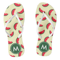 Monogramme rouge de pastèque d'été fruité