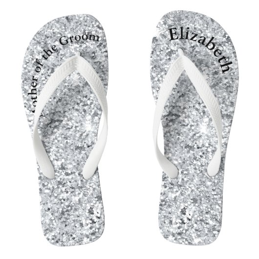 Tongs Monogramme Silver Glam Parties scintillant Mère de (Semelle)