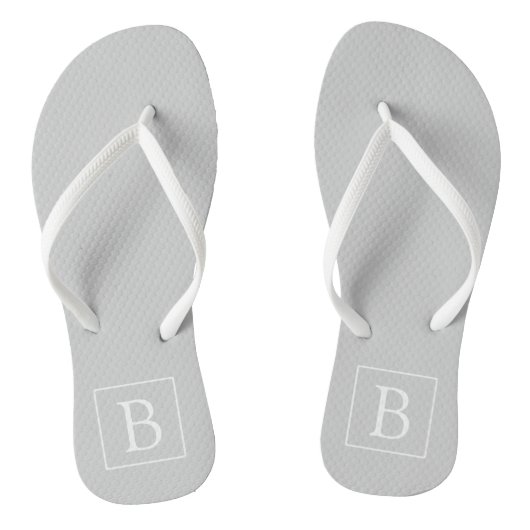 Tongs Monogramme simple gris clair (Semelle)