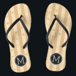 Tongs Monogramme Toscan Stripe moderne Motif de coeur<br><div class="desc">Monogramme Toscan Stripe Motif de coeur moderne. Sélectionnez Personnaliser. Supprimer ou modifier les informations avant l'achat. Le design est disponible sur d'autres produits.</div>