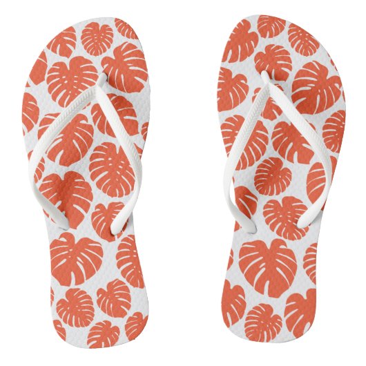 Tongs Monstera - Orange et blanc (Semelle)