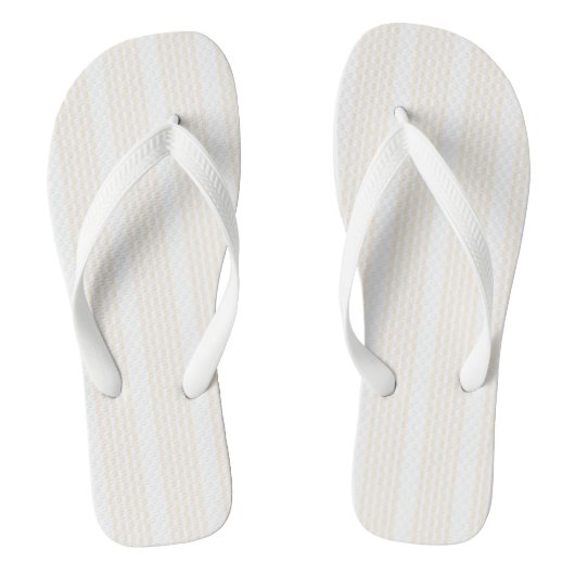 Tongs Motif à cinq rayures beige et blanc (Semelle)