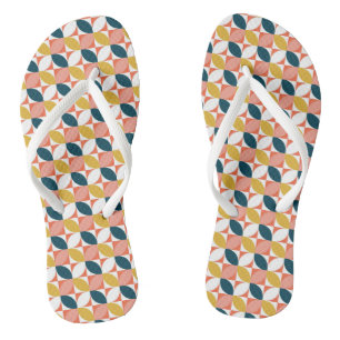 Tongs Motif à feuilles modernes du milieu du siècle