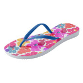 Tongs Motif à fleurs moderne en néon coloré (Incliné)